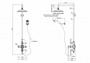 Avon Thermostatic Exposed Shower Valve Two Outlet